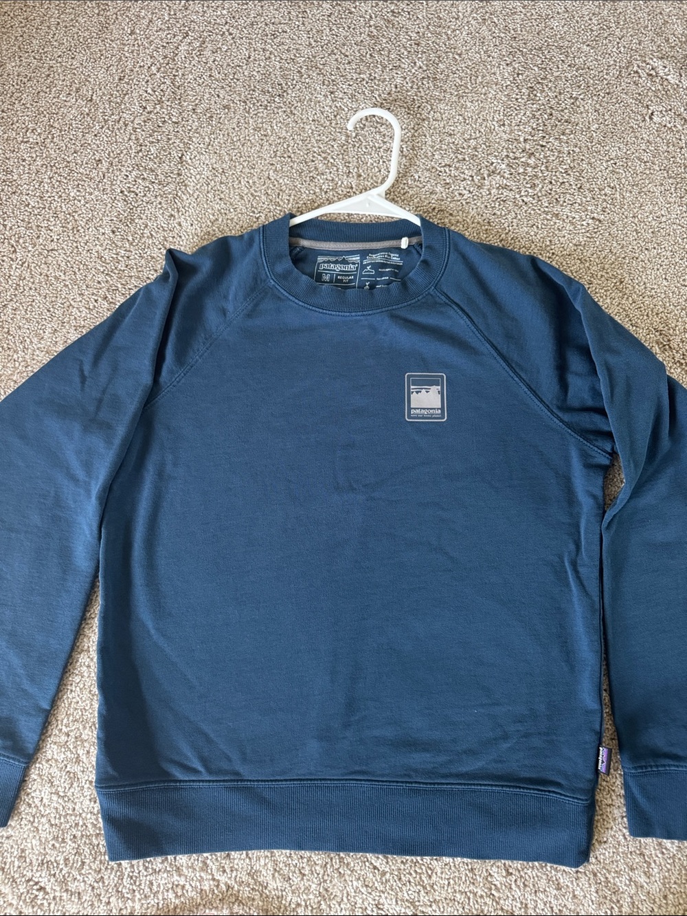 Patagonia Women's Blue Crewneck Regenerative Organic Cotton Sweatshirt